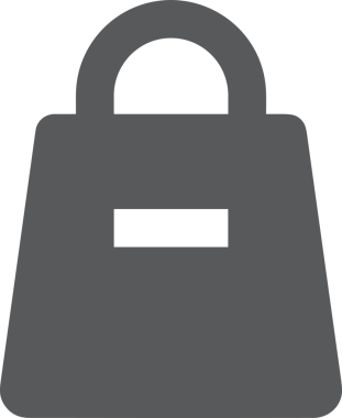 Web ve Grafiksel Tasarım için Minimalist Torba Simgesi Tasarım Biçimi Siyah ve Beyaz PNG