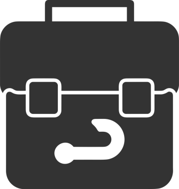 Web ve Grafiksel Tasarım için Minimalist Torba Simgesi Tasarım Biçimi Siyah ve Beyaz PNG