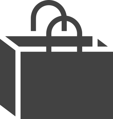 Web ve Grafiksel Tasarım için Minimalist Torba Simgesi Tasarım Biçimi Siyah ve Beyaz PNG