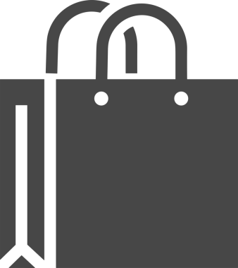 Web ve Grafiksel Tasarım için Minimalist Torba Simgesi Tasarım Biçimi Siyah ve Beyaz PNG