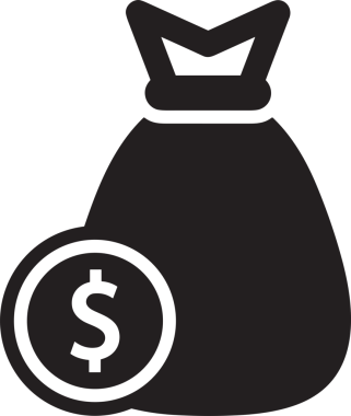 Web ve Grafiksel Tasarım için Minimalist Torba Simgesi Tasarım Biçimi Siyah ve Beyaz PNG