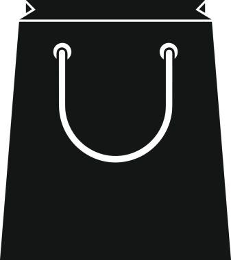 Web ve Grafiksel Tasarım için Minimalist Torba Simgesi Tasarım Biçimi Siyah ve Beyaz PNG