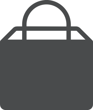 Web ve Grafiksel Tasarım için Minimalist Torba Simgesi Tasarım Biçimi Siyah ve Beyaz PNG