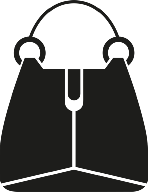 Web ve Grafiksel Tasarım için Minimalist Torba Simgesi Tasarım Biçimi Siyah ve Beyaz PNG