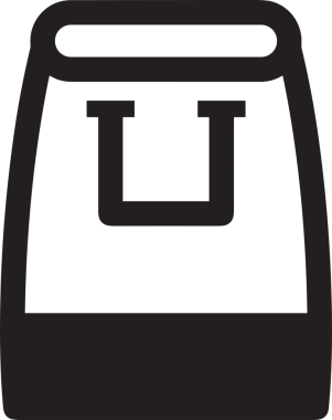 Web ve Grafiksel Tasarım için Minimalist Torba Simgesi Tasarım Biçimi Siyah ve Beyaz PNG