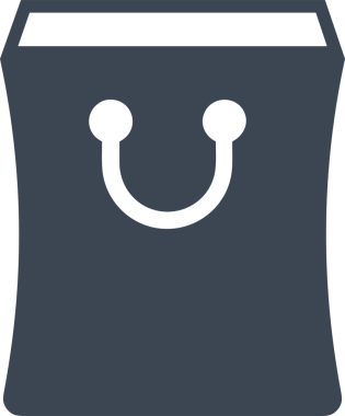 Web ve Grafiksel Tasarım için Minimalist Torba Simgesi Tasarım Biçimi Siyah ve Beyaz PNG