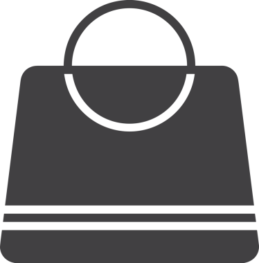 Web ve Grafiksel Tasarım için Minimalist Torba Simgesi Tasarım Biçimi Siyah ve Beyaz PNG