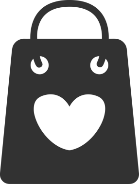 Web ve Grafiksel Tasarım için Minimalist Torba Simgesi Tasarım Biçimi Siyah ve Beyaz PNG