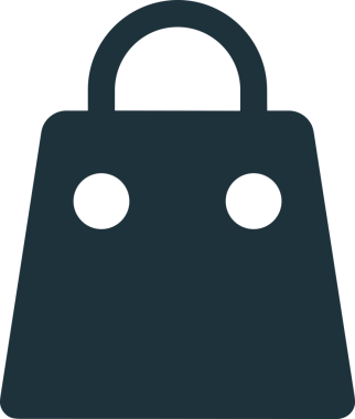 Web ve Grafiksel Tasarım için Minimalist Torba Simgesi Tasarım Biçimi Siyah ve Beyaz PNG