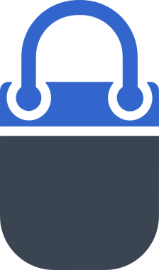 Web ve Grafiksel Tasarım için Minimalist Torba Simgesi Tasarım Biçimi Siyah ve Beyaz PNG