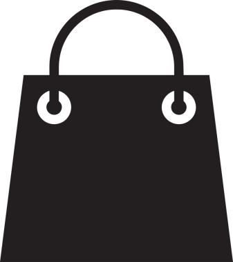 Web ve Grafiksel Tasarım için Minimalist Torba Simgesi Tasarım Biçimi Siyah ve Beyaz PNG