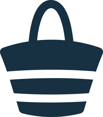 Web ve Grafiksel Tasarım için Minimalist Torba Simgesi Tasarım Biçimi Siyah ve Beyaz PNG