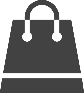 Web ve Grafiksel Tasarım için Minimalist Torba Simgesi Tasarım Biçimi Siyah ve Beyaz PNG