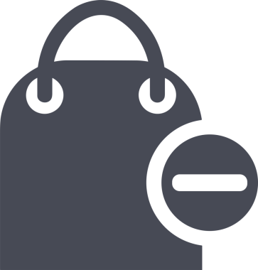 Web ve Grafiksel Tasarım için Minimalist Torba Simgesi Tasarım Biçimi Siyah ve Beyaz PNG