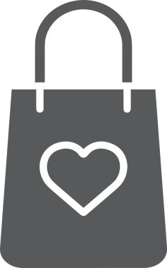 Web ve Grafiksel Tasarım için Minimalist Torba Simgesi Tasarım Biçimi Siyah ve Beyaz PNG