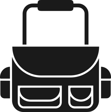 Web ve Grafiksel Tasarım için Minimalist Torba Simgesi Tasarım Biçimi Siyah ve Beyaz PNG