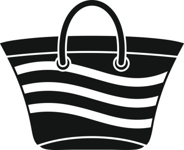 Web ve Grafiksel Tasarım için Minimalist Torba Simgesi Tasarım Biçimi Siyah ve Beyaz PNG