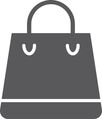 Web ve Grafiksel Tasarım için Minimalist Torba Simgesi Tasarım Biçimi Siyah ve Beyaz PNG