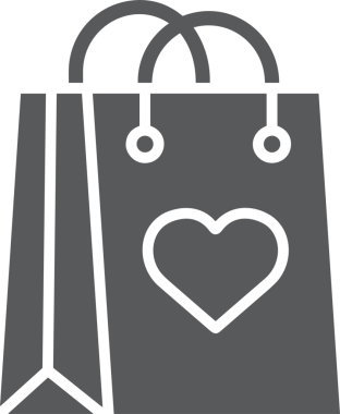 Web ve Grafiksel Tasarım için Minimalist Torba Simgesi Tasarım Biçimi Siyah ve Beyaz PNG