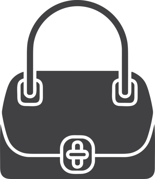 Web ve Grafiksel Tasarım için Minimalist Torba Simgesi Tasarım Biçimi Siyah ve Beyaz PNG