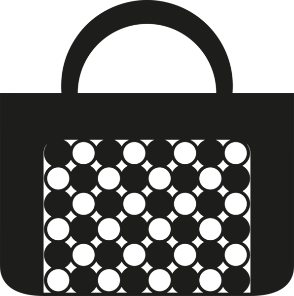 Web ve Grafiksel Tasarım için Minimalist Torba Simgesi Tasarım Biçimi Siyah ve Beyaz PNG