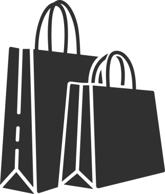 Web ve Grafiksel Tasarım için Minimalist Torba Simgesi Tasarım Biçimi Siyah ve Beyaz PNG