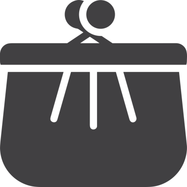 Web ve Grafiksel Tasarım için Minimalist Torba Simgesi Tasarım Biçimi Siyah ve Beyaz PNG