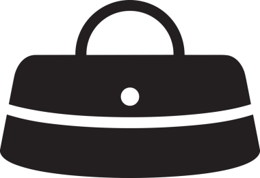 Web ve Grafiksel Tasarım için Minimalist Torba Simgesi Tasarım Biçimi Siyah ve Beyaz PNG