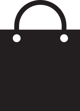 Web ve Grafiksel Tasarım için Minimalist Torba Simgesi Tasarım Biçimi Siyah ve Beyaz PNG