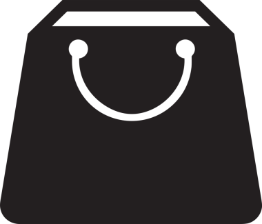 Web ve Grafiksel Tasarım için Minimalist Torba Simgesi Tasarım Biçimi Siyah ve Beyaz PNG