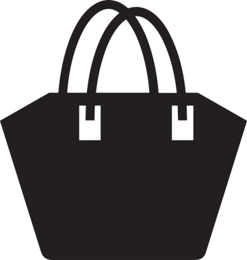 Web ve Grafiksel Tasarım için Minimalist Torba Simgesi Tasarım Biçimi Siyah ve Beyaz PNG