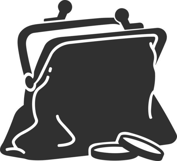 Web ve Grafiksel Tasarım için Minimalist Torba Simgesi Tasarım Biçimi Siyah ve Beyaz PNG