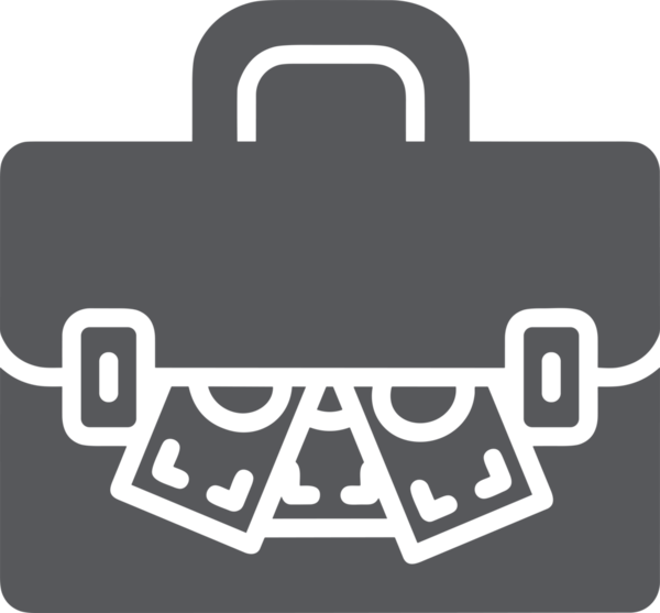 Web ve Grafiksel Tasarım için Minimalist Torba Simgesi Tasarım Biçimi Siyah ve Beyaz PNG