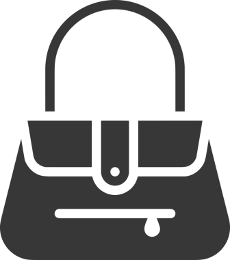 Web ve Grafiksel Tasarım için Minimalist Torba Simgesi Tasarım Biçimi Siyah ve Beyaz PNG