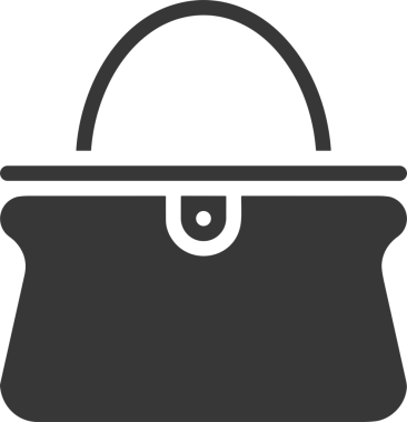 Web ve Grafiksel Tasarım için Minimalist Torba Simgesi Tasarım Biçimi Siyah ve Beyaz PNG