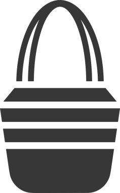 Web ve Grafiksel Tasarım için Minimalist Torba Simgesi Tasarım Biçimi Siyah ve Beyaz PNG