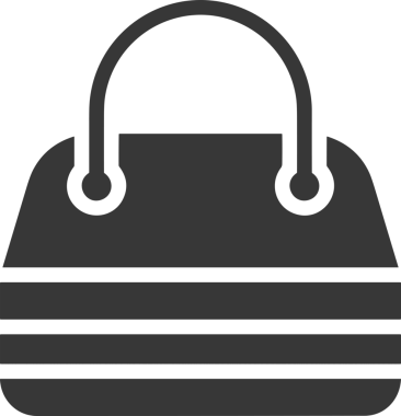 Web ve Grafiksel Tasarım için Minimalist Torba Simgesi Tasarım Biçimi Siyah ve Beyaz PNG