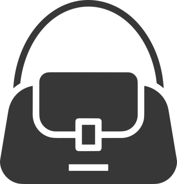 Web ve Grafiksel Tasarım için Minimalist Torba Simgesi Tasarım Biçimi Siyah ve Beyaz PNG