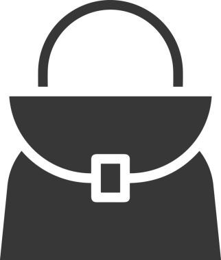 Web ve Grafiksel Tasarım için Minimalist Torba Simgesi Tasarım Biçimi Siyah ve Beyaz PNG