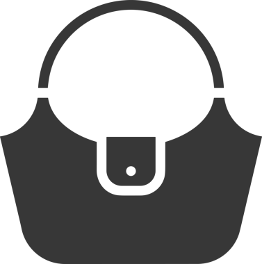 Web ve Grafiksel Tasarım için Minimalist Torba Simgesi Tasarım Biçimi Siyah ve Beyaz PNG