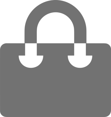 Web ve Grafiksel Tasarım için Minimalist Torba Simgesi Tasarım Biçimi Siyah ve Beyaz PNG