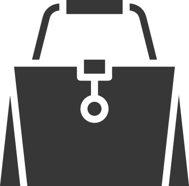 Web ve Grafiksel Tasarım için Minimalist Torba Simgesi Tasarım Biçimi Siyah ve Beyaz PNG