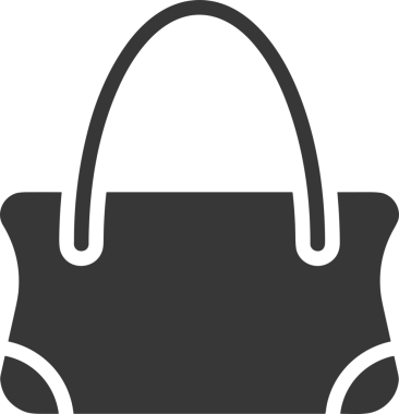 Web ve Grafiksel Tasarım için Minimalist Torba Simgesi Tasarım Biçimi Siyah ve Beyaz PNG