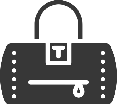 Web ve Grafiksel Tasarım için Minimalist Torba Simgesi Tasarım Biçimi Siyah ve Beyaz PNG