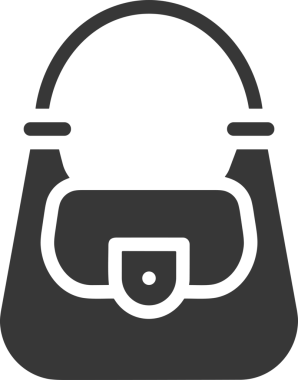 Web ve Grafiksel Tasarım için Minimalist Torba Simgesi Tasarım Biçimi Siyah ve Beyaz PNG