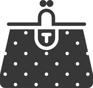 Web ve Grafiksel Tasarım için Minimalist Torba Simgesi Tasarım Biçimi Siyah ve Beyaz PNG