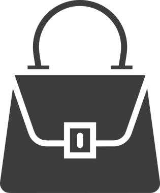 Web ve Grafiksel Tasarım için Minimalist Torba Simgesi Tasarım Biçimi Siyah ve Beyaz PNG