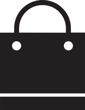 Web ve Grafiksel Tasarım için Minimalist Torba Simgesi Tasarım Biçimi Siyah ve Beyaz PNG