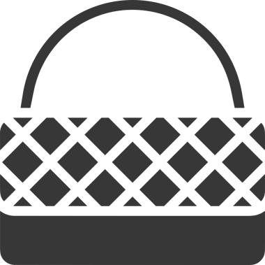 Web ve Grafiksel Tasarım için Minimalist Torba Simgesi Tasarım Biçimi Siyah ve Beyaz PNG