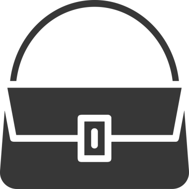 Web ve Grafiksel Tasarım için Minimalist Torba Simgesi Tasarım Biçimi Siyah ve Beyaz PNG